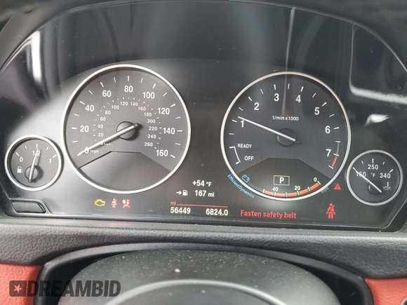 2017 BMW 4 Series 440i xDrive with VIN WBA4E5C53HG189279, listed as a Copart auction lot 89163565 with 56,449 mi miles and Salvage Title. Bid and sale history available at carsss.com. Image 9.
