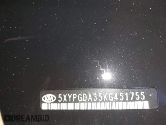 2019 Kia Sorento LX with VIN 5XYPGDA35KG451755, listed as a IAAI auction lot 42031207 with 73,158 mi miles. Bid and sale history available at carsss.com. Image 17.