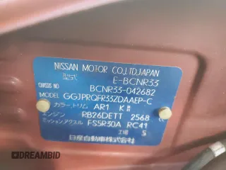1997 Nissan Skyline z VIN BCNR33042682, wystawiony jako Copart lot #76562674 z przebiegiem 61 791 mil mil oraz Czysty tytuł • Clean title. Historia ofert i sprzedaży dostępna na DreamBid. Obrazek 14.