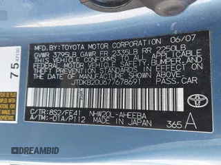 2007 Toyota Prius with VIN JTDKB20U677678691, listed as a IAAI auction lot 41993838 with 195,876 mi miles. Bid and sale history available at carsss.com. Image 9.