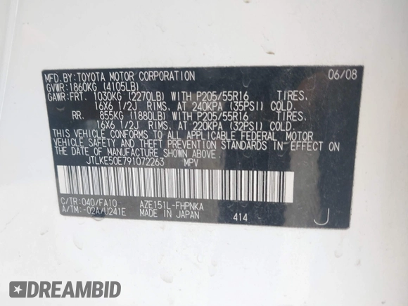 2009 Scion xB z VIN JTLKE50E791072263, wystawiony jako IAAI lot #42199771 z przebiegiem 164 071 mil mil oraz . Historia ofert i sprzedaży dostępna na DreamBid. Obrazek 9.
