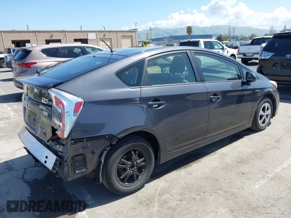 2012 Toyota Prius One with VIN JTDKN3DU8C1558122, listed as a IAAI auction lot 41951021 with 142,639 mi miles. Bid and sale history available at carsss.com. Image 4.