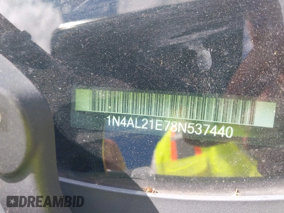 2008 Nissan Altima SL with VIN 1N4AL21E78N537440, listed as a IAAI auction lot 42027347 with 107,117 mi miles and . Bid and sale history available at DreamBid. Image 9.