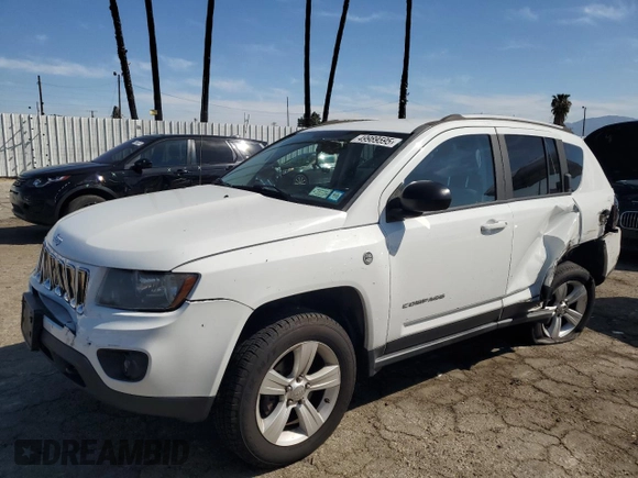 2016 Jeep Compass Sport with VIN 1C4NJDBB4GD511836, listed as a Copart auction lot 49989595 with 106,850 mi miles and Salvage Title. Bid and sale history available at carsss.com. Image 1.