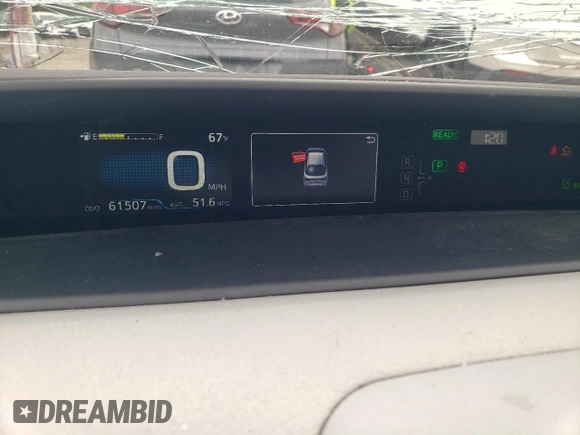 2020 Toyota Prius LE with VIN JTDL9RFU3L3017587, listed as a Copart auction lot 55431755 with 61,507 mi miles and Salvage Title. Bid and sale history available at DreamBid. Image 9.