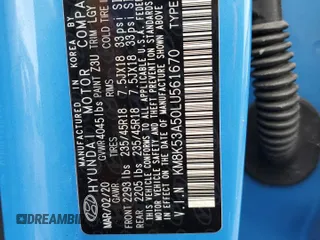 2020 Hyundai Kona Ultimate with VIN KM8K53A50LU561670, listed as a Copart auction lot 73476464 with 60,270 mi miles and Salvage Title. Bid and sale history available at carsss.com. Image 12.