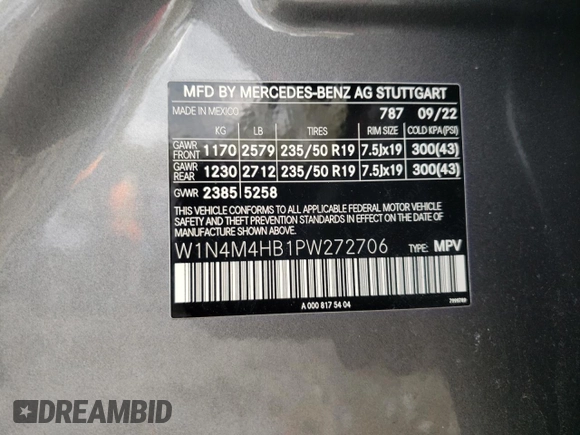 2023 Mercedes-Benz GLB 250 z VIN W1N4M4HB1PW272706, wystawiony jako Copart lot #53211815 z przebiegiem 30 428 mil mil oraz Szkoda całkowita • Salvage title. Historia ofert i sprzedaży dostępna na DreamBid. Obrazek 14.
