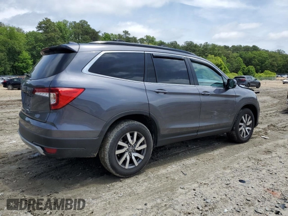 2019 Honda Pilot EX-L with VIN 5FNYF6H52KB043098, listed as a Copart auction lot 59011445 with 88,398 mi miles and Salvage title. Bid and sale history available at DreamBid. Image 3.