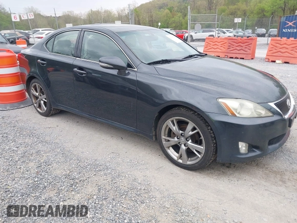 2010 Lexus IS 250 with VIN JTHBF5C27A5120477, listed as a IAAI auction lot 42109745 with 235,585 mi miles. Bid and sale history available at carsss.com. Image 1.