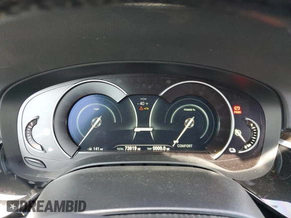 2019 BMW 5 Series 530e iPerformance with VIN WBAJA9C5XKB388307, listed as a Copart auction lot 49182735 with 73,819 mi miles and Salvage Title. Bid and sale history available at carsss.com. Image 9.