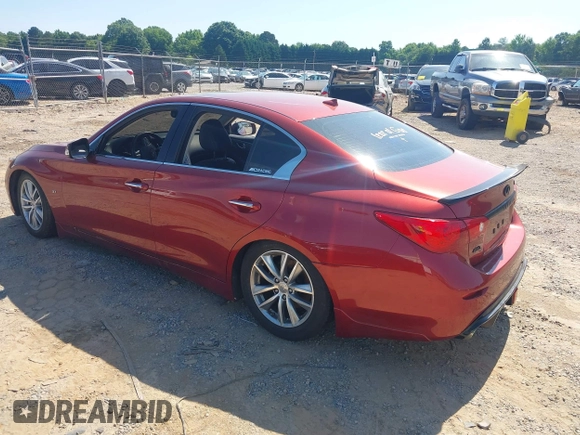 2015 Infiniti Q50 Premium with VIN JN1BV7ARXFM392215, listed as a IAAI auction lot 42449752 with 90,918 mi miles and . Bid and sale history available at DreamBid. Image 3.
