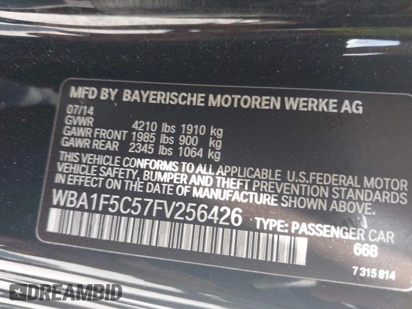 2015 BMW 2 Series 228i z VIN WBA1F5C57FV256426, wystawiony jako IAAI lot #42083806 z przebiegiem 145 969 mil mil oraz . Historia ofert i sprzedaży dostępna na DreamBid. Obrazek 9.