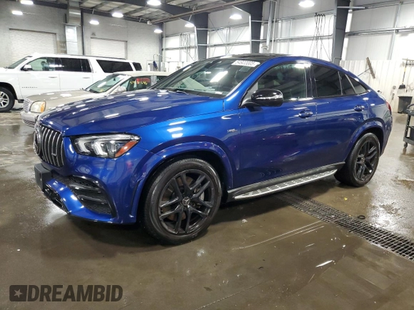 2021 Mercedes-Benz GLE 53 AMG with VIN 4JGFD6BB7MA316555, listed as a Copart auction lot 54922005 with 68,144 mi miles and Salvage title. Bid and sale history available at DreamBid. Image 1.