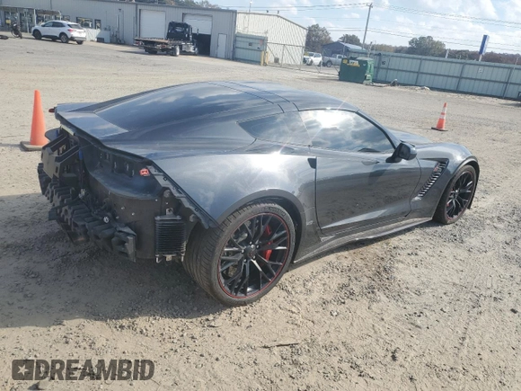 2017 Chevrolet Corvette Z06 2LZ with VIN 1G1YR2D61H5600116, listed as a Copart auction lot 76801114 with 68,965 mi miles and Salvage Title. Bid and sale history available at carsss.com. Image 3.