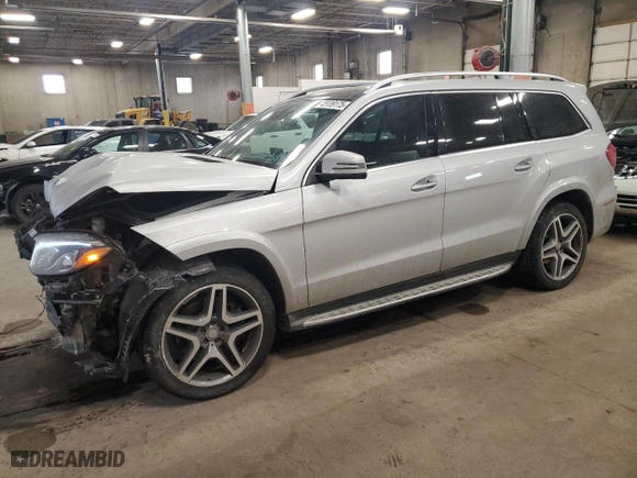 2017 Mercedes-Benz GLS with VIN 4JGDF7DE5HA799113, listed as a Copart auction lot 43939175 with 91,515 mi miles and Salvage Title. Bid and sale history available at carsss.com. Image 1.