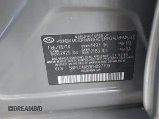 2014 Hyundai Sonata Limited with VIN 5NPEC4AB9EH897799, listed as a IAAI auction lot 40771774 with 221,000 mi miles and . Bid and sale history available at DreamBid. Image 9.