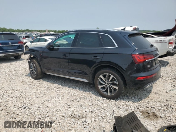 2021 Audi Q5 Premium with VIN WA1AAAFY6M2034114, listed as a Copart auction lot 59096955 with 45,267 mi miles and Clean title. Bid and sale history available at DreamBid. Image 2.