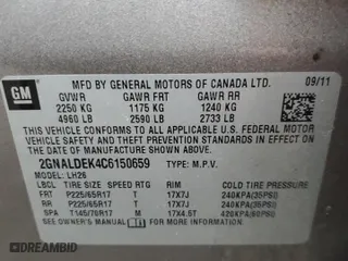 2012 Chevrolet Equinox LT w/1LT with VIN 2GNALDEK4C6150659, listed as a Copart auction lot 85827884 with 141,704 mi miles and Salvage Title. Bid and sale history available at carsss.com. Image 15.