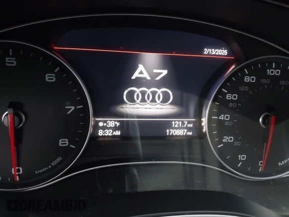 2013 Audi A7 3.0 Premium Plus with VIN WAUYGAFC8DN049555, listed as a IAAI auction lot 41576895 with 170,887 mi miles. Bid and sale history available at carsss.com. Image 14.