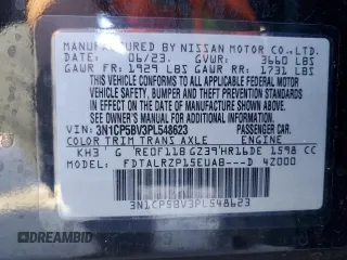 2023 Nissan Kicks S with VIN 3N1CP5BV3PL548623, listed as a Copart auction lot 50471335 with 15,770 mi miles and Salvage Title. Bid and sale history available at DreamBid. Image 14.