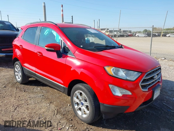 2018 Ford EcoSport SE with VIN MAJ6P1UL3JC209576, listed as a IAAI auction lot 40361996 with 53,984 mi miles. Bid and sale history available at carsss.com. Image 1.