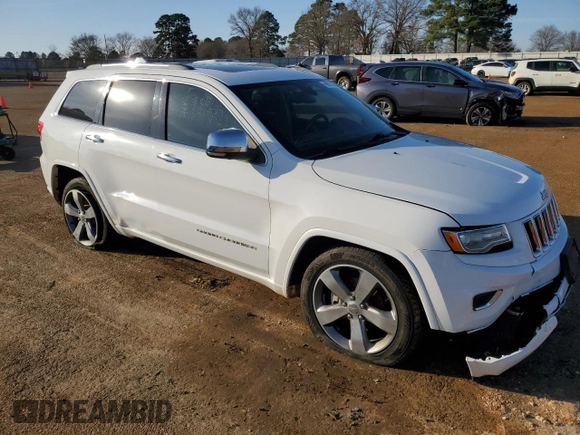 2014 Jeep Grand Cherokee Overland with VIN 1C4RJECGXEC529438, listed as a Copart auction lot 45693285 with 154,674 mi miles and Salvage Title. Bid and sale history available at carsss.com. Image 4.