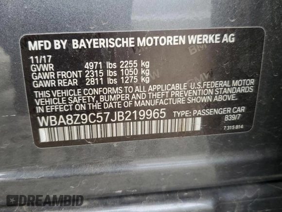 2018 BMW 3 Series 330i xDrive with VIN WBA8Z9C57JB219965, listed as a Copart auction lot 76536574 with 0 mi miles and Salvage Title. Bid and sale history available at carsss.com. Image 12.