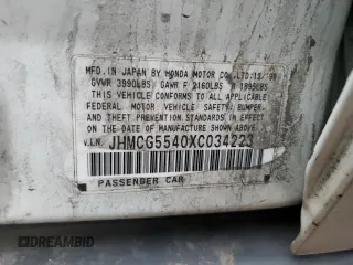 1999 Honda Accord LX с VIN JHMCG5540XC034223, выставлен на аукционе Copart как лот 83922254 с пробегом Не указан миль и Списание • Salvage title. История ставок и продаж доступна на DreamBid. Изображение 15.