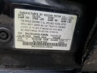 2005 Nissan Sentra 1.8 with VIN 3N1CB51D15L518086, listed as a Copart auction lot 51799585 with 191,220 mi miles and Salvage Title. Bid and sale history available at DreamBid. Image 12.