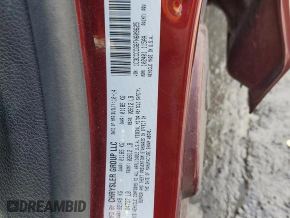 2015 Chrysler 200 C with VIN 1C3CCCCG6FN609625, listed as a Copart auction lot 53061575 with 163,052 mi miles and Salvage Title. Bid and sale history available at DreamBid. Image 13.