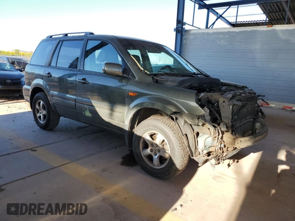 2006 Honda Pilot EX-L with VIN 2HKYF18596H536447, listed as a Copart auction lot 54239375 with 198,959 mi miles and Salvage Title. Bid and sale history available at DreamBid. Image 4.