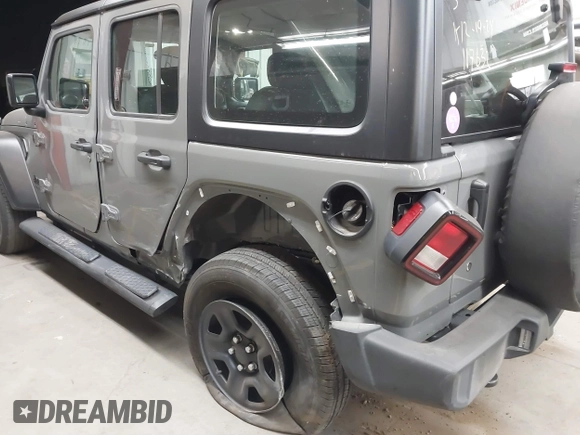 2022 Jeep Wrangler Unlimited Sport with VIN 1C4HJXDG0NW117632, listed as a IAAI auction lot 41185850 with 18,298 mi miles and . Bid and sale history available at DreamBid. Image 6.