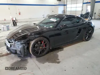 2019 Porsche Cayman S with VIN WP0AB2A85KS278947, listed as a Copart auction lot 87735595 with 45,897 mi miles and Salvage Title. Bid and sale history available at DreamBid. Image 1.