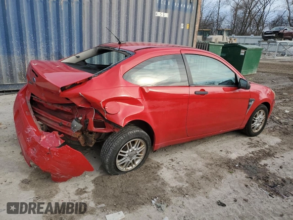 2008 Ford Focus SE with VIN 1FAHP33N98W116951, listed as a Copart auction lot 47527265 with 105,278 mi miles and Non Repairable. Bid and sale history available at carsss.com. Image 3.