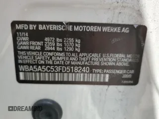 2015 BMW 5 Series 528i z VIN WBA5A5C53FD518240, wystawiony jako Copart lot #56024965 z przebiegiem 194 621 mil mil oraz Szkoda całkowita • Salvage title. Historia ofert i sprzedaży dostępna na DreamBid. Obrazek 12.