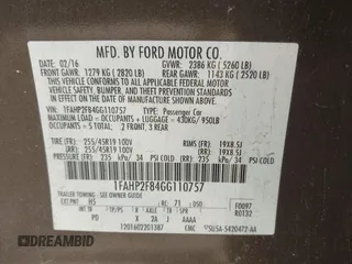 2016 Ford Taurus Limited with VIN 1FAHP2F84GG110757, listed as a IAAI auction lot 42033661 with 249,129 mi miles and . Bid and sale history available at DreamBid. Image 9.