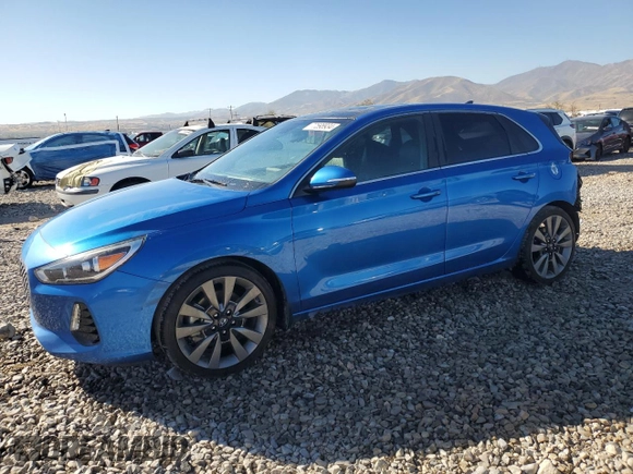 2018 Hyundai Elantra GT Sport with VIN KMHH55LC1JU032985, listed as a Copart auction lot 77598934 with 43,221 mi miles and Salvage Title. Bid and sale history available at carsss.com. Image 1.