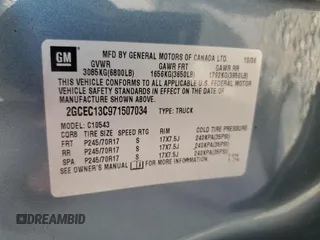 2007 Chevrolet Silverado 1500 Work Truck with VIN 2GCEC13C971507034, listed as a Copart auction lot 53682795 with 208,043 mi miles and Salvage Title. Bid and sale history available at DreamBid. Image 12.