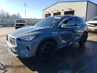 2022 Infiniti QX50 Essential with VIN 3PCAJ5CB7NF109589, listed as a Copart auction lot 41307804 with 15,593 mi miles and Salvage Title. Bid and sale history available at DreamBid. Image 1.