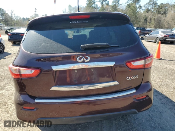 2015 Infiniti QX60 with VIN 5N1AL0MN0FC521448, listed as a Copart auction lot 48426595 with 155,248 mi miles and Salvage Title. Bid and sale history available at DreamBid. Image 6.