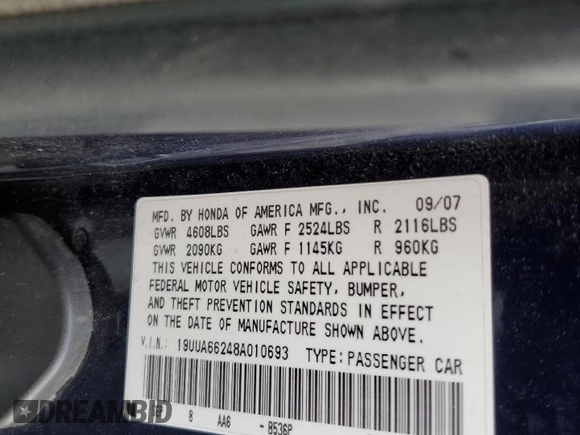 2008 Acura TL with VIN 19UUA66248A010693, listed as a Copart auction lot 48700265 with 174,295 mi miles and Clean Title. Bid and sale history available at carsss.com. Image 13.
