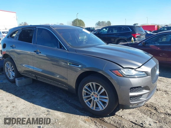 2018 Jaguar F-Pace 25t Prestige with VIN SADCK2FXXJA326749, listed as a IAAI auction lot 41292506 with 34,643 mi miles and . Bid and sale history available at DreamBid. Image 1.