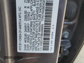 2019 Honda Accord Sport with VIN 1HGCV1F38KA099543, listed as a Copart auction lot 54767525 with 51,010 mi miles and Salvage Title. Bid and sale history available at DreamBid. Image 12.