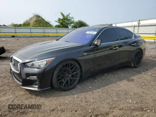 2018 Infiniti Q50 Luxe z VIN JN1EV7AR0JM444408, wystawiony jako Copart lot #57823425 z przebiegiem 53 319 mil mil oraz Szkoda całkowita • Salvage title. Historia ofert i sprzedaży dostępna na DreamBid. Obrazek 1.