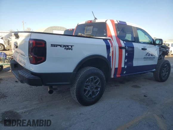 2024 Ford Ranger XLT with VIN 1FTER4HH9RLE44406, listed as a Copart auction lot 86094294 with 4,590 mi miles and Clean Title. Bid and sale history available at carsss.com. Image 3.