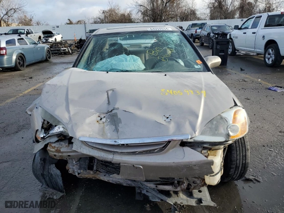 2001 Honda Civic EX with VIN 1HGES25771L064135, listed as a Copart auction lot 84059934 with 0 mi miles and Salvage Title. Bid and sale history available at carsss.com. Image 5.