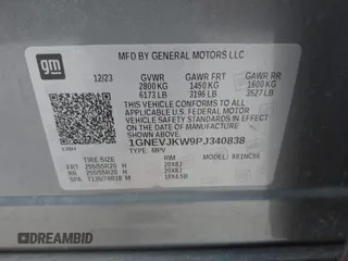 2023 Chevrolet Traverse RS with VIN 1GNEVJKW9PJ340838, listed as a IAAI auction lot 42346131 with Not provided miles and . Bid and sale history available at DreamBid. Image 9.