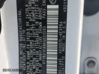 2019 Toyota Avalon Hybrid Limited with VIN 4T1B21FB6KU011593, listed as a Copart auction lot 88923235 with 16,335 mi miles and Salvage Title. Bid and sale history available at carsss.com. Image 12.