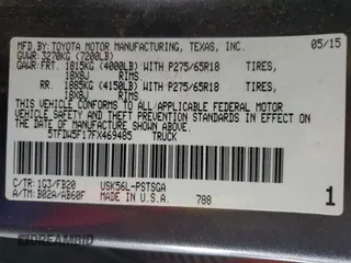 2015 Toyota Tundra SR5 z VIN 5TFDW5F17FX469485, wystawiony jako Copart lot #80274954 z przebiegiem 239 508 mil mil oraz Szkoda całkowita • Salvage title. Historia ofert i sprzedaży dostępna na DreamBid. Obrazek 12.