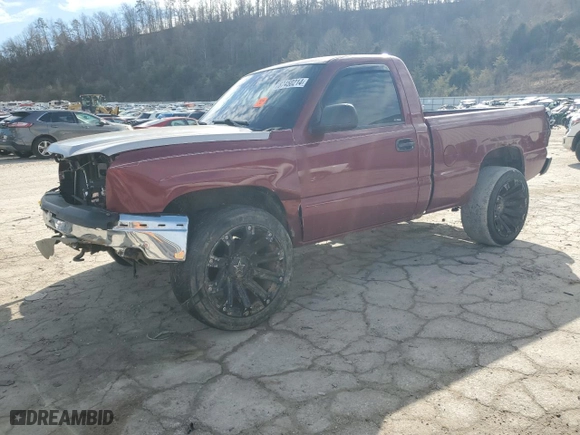 2005 Chevrolet Silverado 1500 LS with VIN 1GCEK14V45Z352156, listed as a Copart auction lot 87450214 with 0 mi miles and Salvage Title. Bid and sale history available at carsss.com. Image 1.